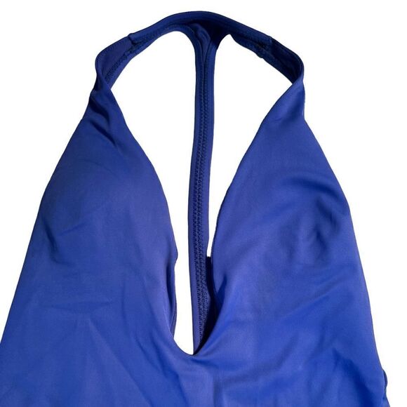 Peixoto Flamingo One Piece blue V neck halter back swimsuit S - Picture 4 of 9